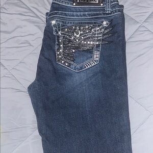 L.A. Idol Dark Blue Jeans with Silver Accents